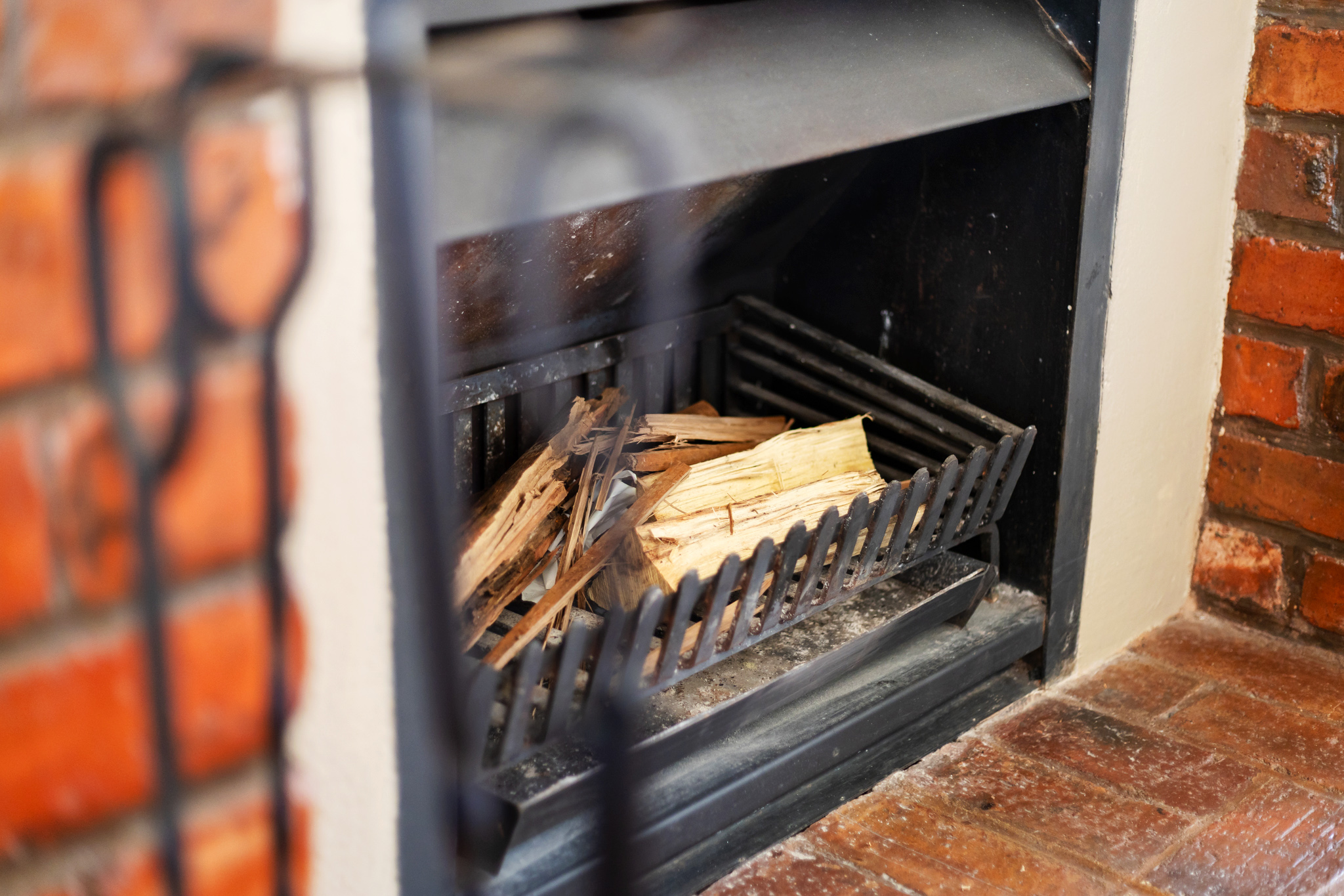 Fireplace in a Woodlands residence