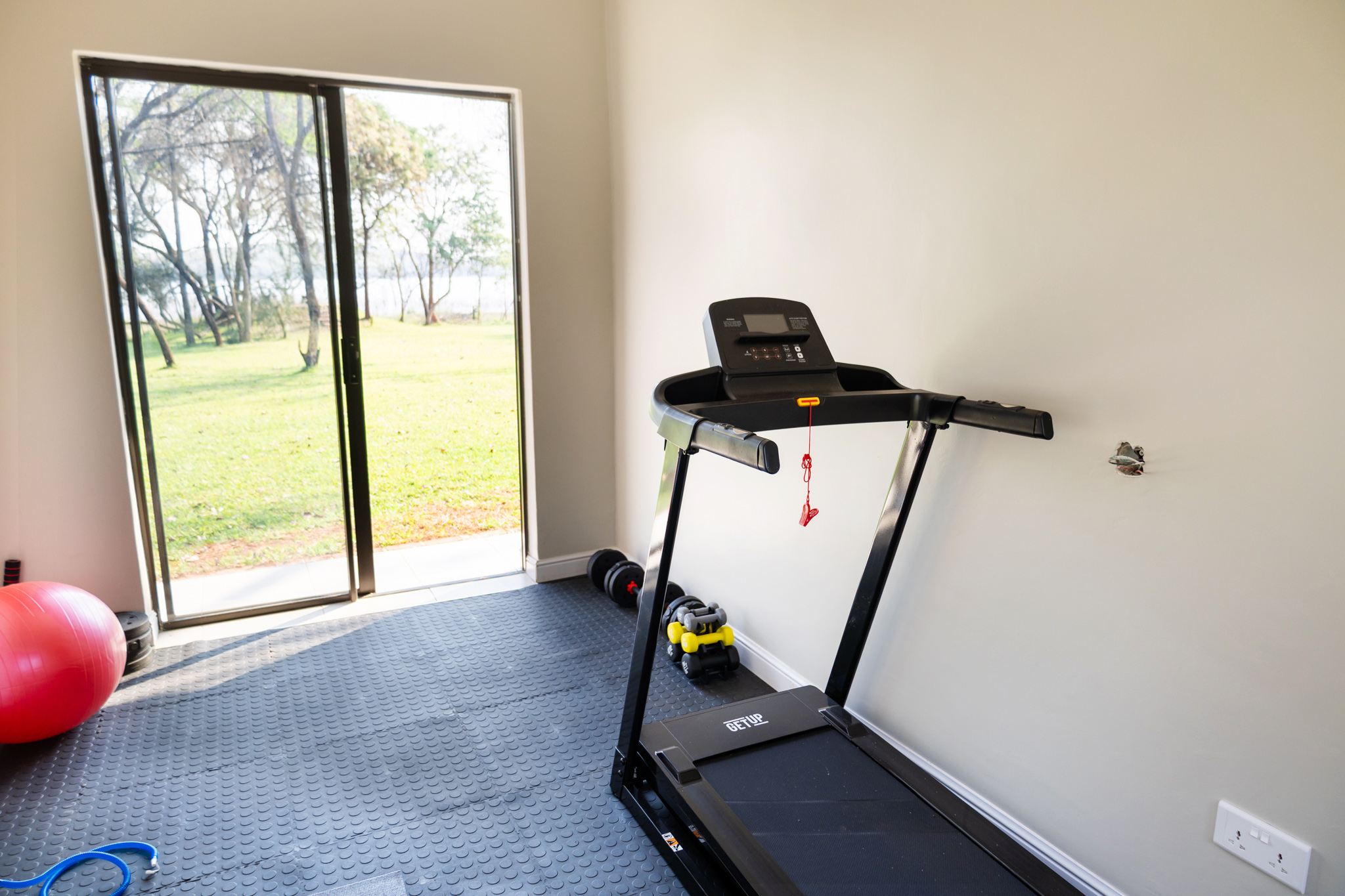 Gym at Woodlands with woodland views
